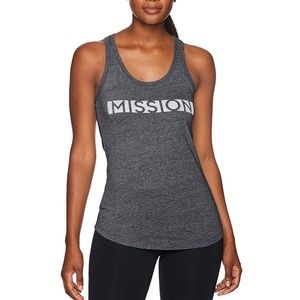 Mission Women's Tank Top Text Bar Logo Small NEW